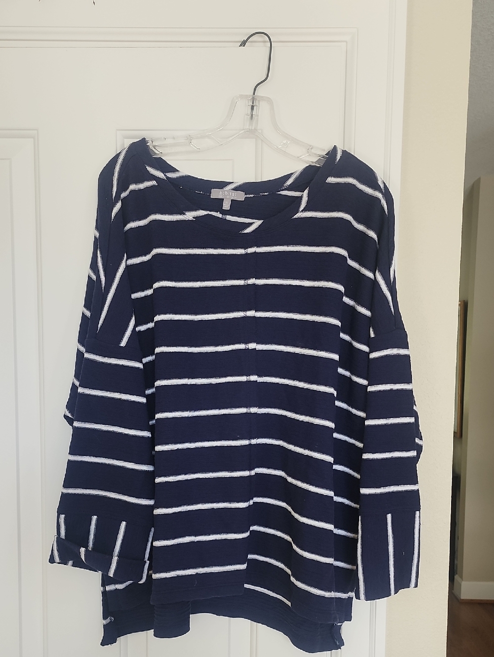 Habitat Navy and White Striped Crewneck Sweater